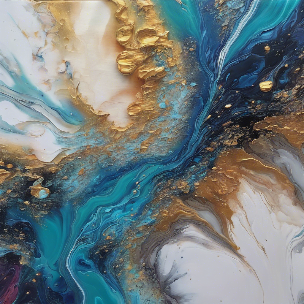 1 Beautiful Abstract Acrylic paint pour for sale