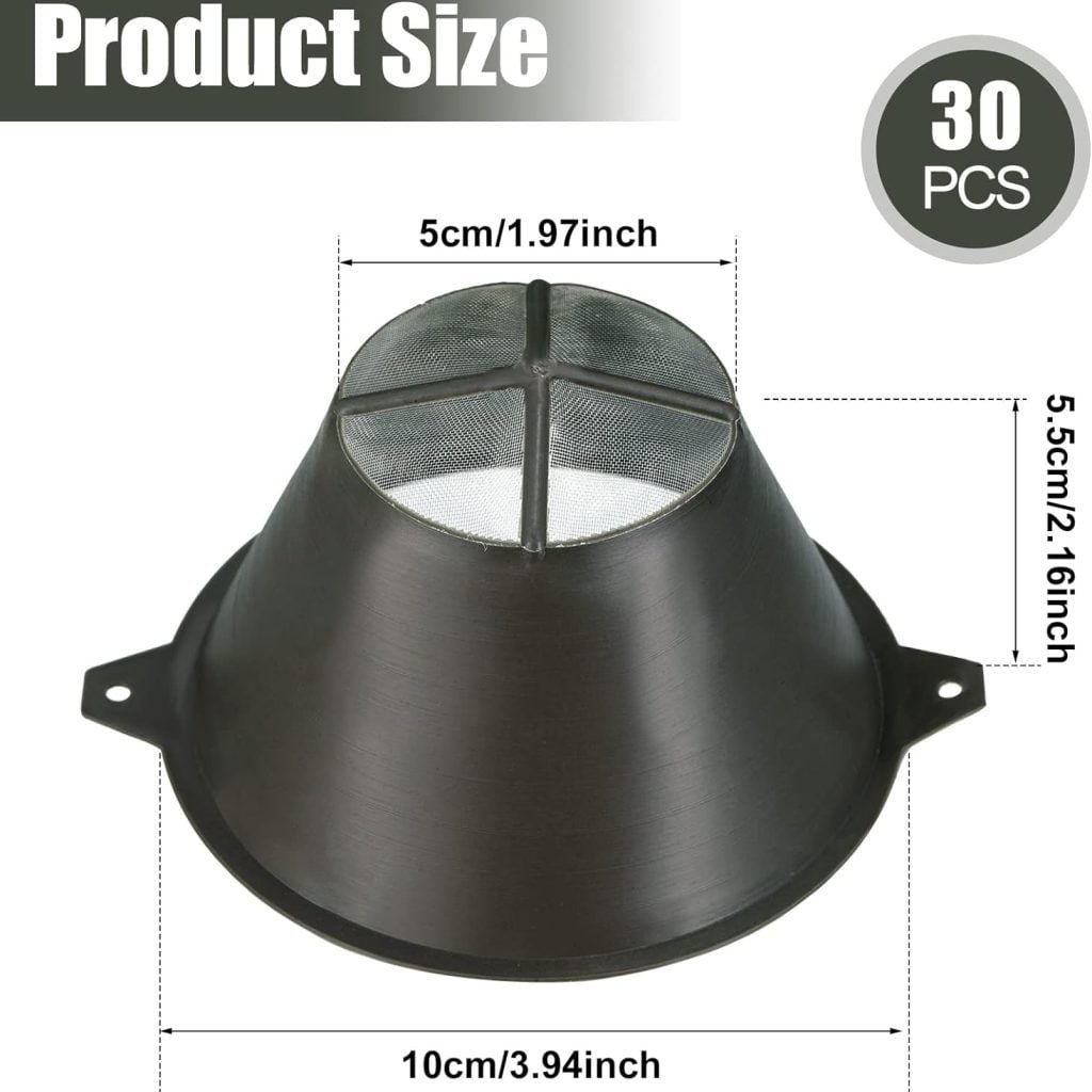 30 Pcs Paint Filter 100 mm Plastic Paint Strainer with Fine Nylon Mesh Reusable Industrial Nylon Mesh Paint Filter for Filter Oil, Water Based Oil Paints, Food Residue