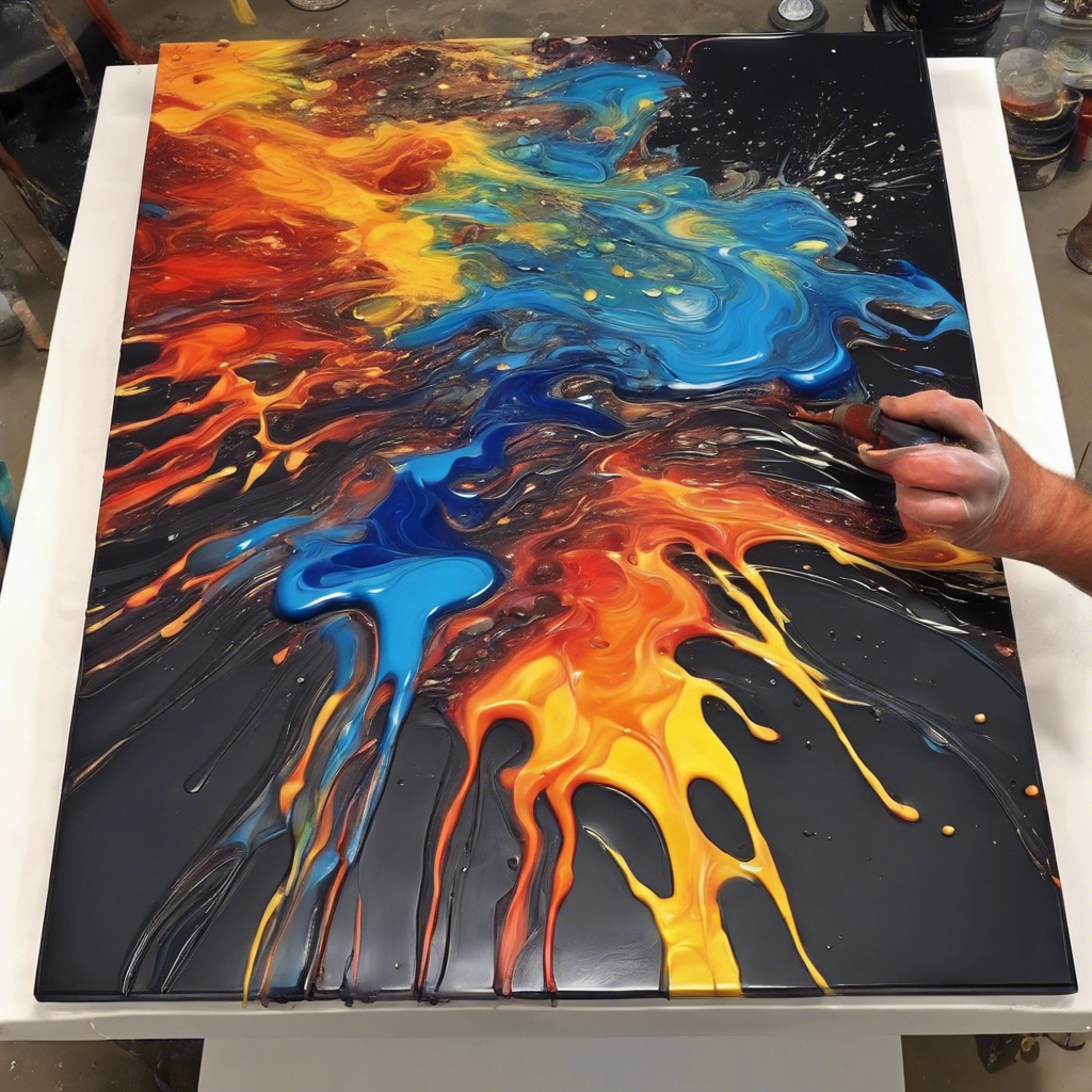 Pouring Paint with Silicone and Torch