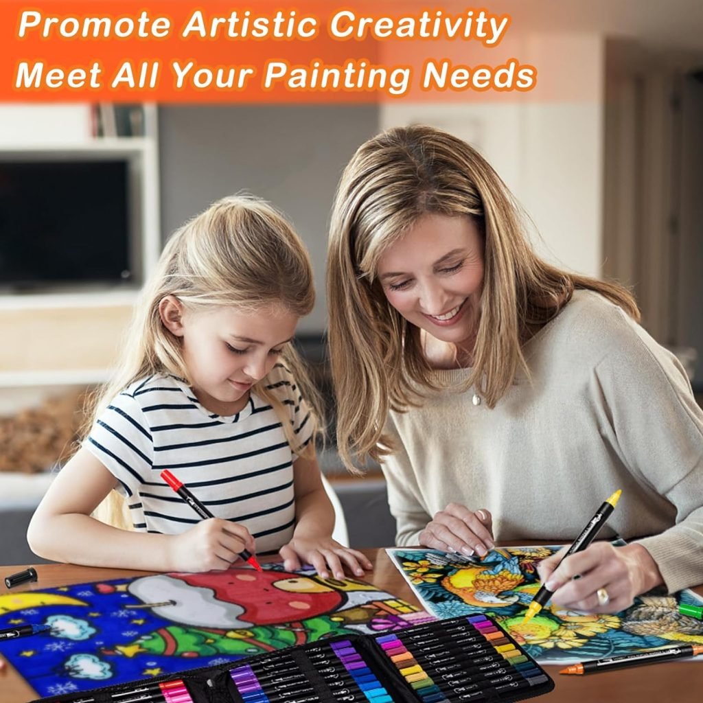 48 Colors Acrylic Paint Pens, Dual Tip Acrylic Paint Markers with Brush Tip and Fine Tip, Acrylic Pens for Rock Painting, Wood, Canvas, Stone, Glass, Ceramic,DIY Crafts Making Art Supplies 48 Colors Acrylic Paint Pens, Dual Tip Acrylic Paint Markers with Brush Tip and Fine Tip, Acrylic Pens for Rock Painting, Wood, Canvas, Stone, Glass, Ceramic,DIY Crafts Making Art Supplies