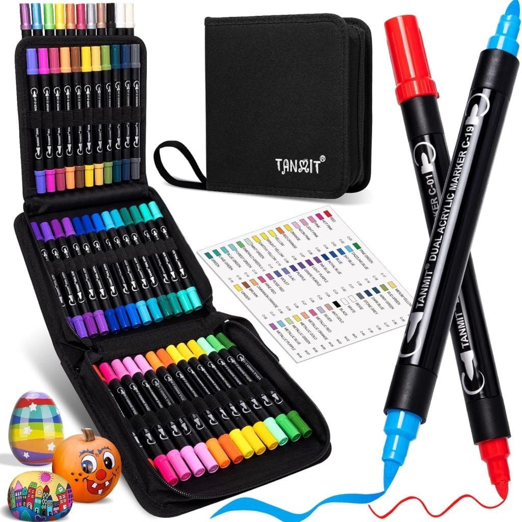 48 Colors Acrylic Paint Pens, Dual Tip Acrylic Paint Markers with Brush Tip and Fine Tip, Acrylic Pens for Rock Painting, Wood, Canvas, Stone, Glass, Ceramic,DIY Crafts Making Art Supplies 48 Colors Acrylic Paint Pens, Dual Tip Acrylic Paint Markers with Brush Tip and Fine Tip, Acrylic Pens for Rock Painting, Wood, Canvas, Stone, Glass, Ceramic,DIY Crafts Making Art Supplies