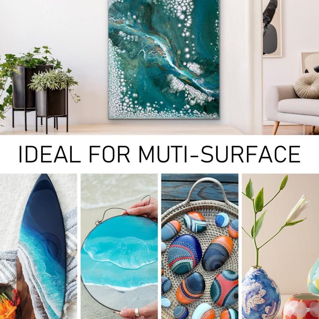 8 Colors Large Bulk Acrylic Pour Paint Set (33.8 oz, 1000 ml) Premixed High Flow Art Pouring Paint Supplies Kit with Silicone Pour Oil, Gloves for Beginner Cell Creation Flow DIY, Ready to Pour