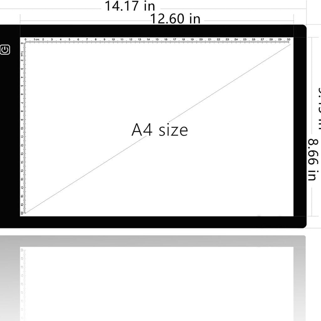 A4 Ultra-Thin Portable LED tracing Light Box Dimmable Brightness LED Art Tracing Pad for Artist Drawing Sketching Animation Stencilling and 5d Diamond Painting (Black, A4)