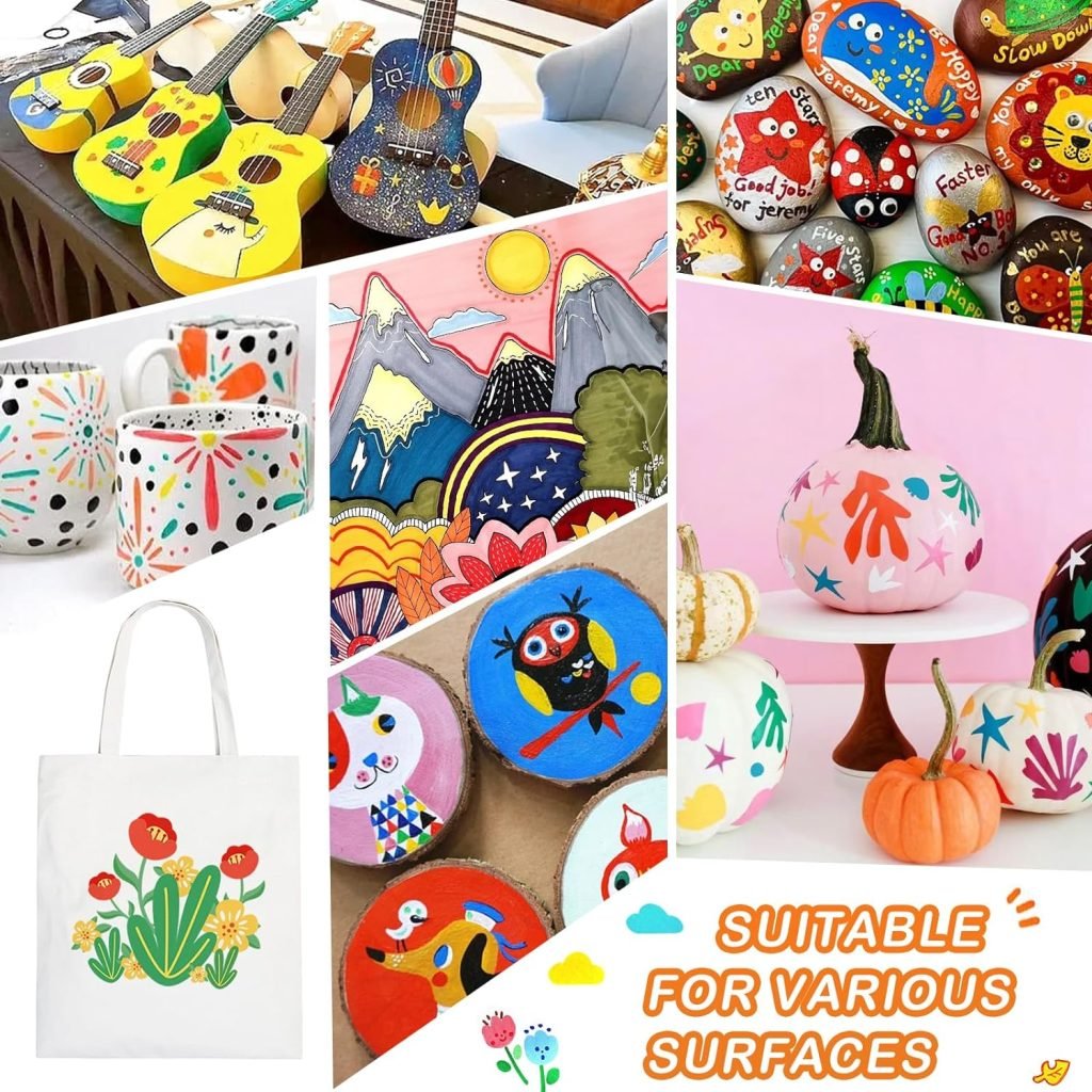 Acrylic Paint Pens Markers, 24 Colors Dual Tip Acrylic Paint Pens for Rock Painting, Wood, Canvas, Stone, Glass, Ceramic Surfaces, DIY Crafts Making Art Supplies (Round Tip and Fine Tip) Acrylic Paint Pens Markers, 24 Colors Dual Tip Acrylic Paint Pens for Rock Painting, Wood, Canvas, Stone, Glass, Ceramic Surfaces, DIY Crafts Making Art Supplies (Round Tip and Fine Tip)