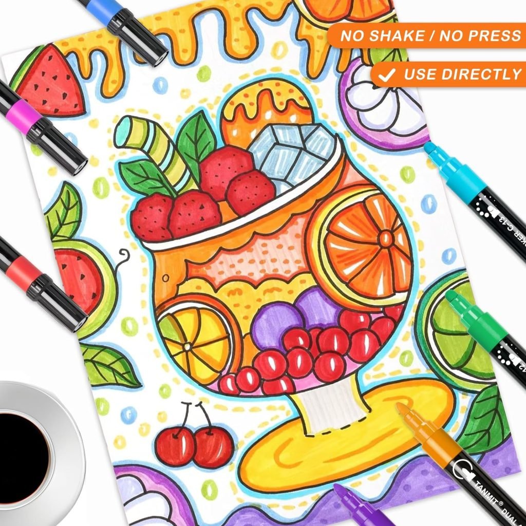 Acrylic Paint Pens Markers, 24 Colors Dual Tip Acrylic Paint Pens for Rock Painting, Wood, Canvas, Stone, Glass, Ceramic Surfaces, DIY Crafts Making Art Supplies (Round Tip and Fine Tip) Acrylic Paint Pens Markers, 24 Colors Dual Tip Acrylic Paint Pens for Rock Painting, Wood, Canvas, Stone, Glass, Ceramic Surfaces, DIY Crafts Making Art Supplies (Round Tip and Fine Tip)