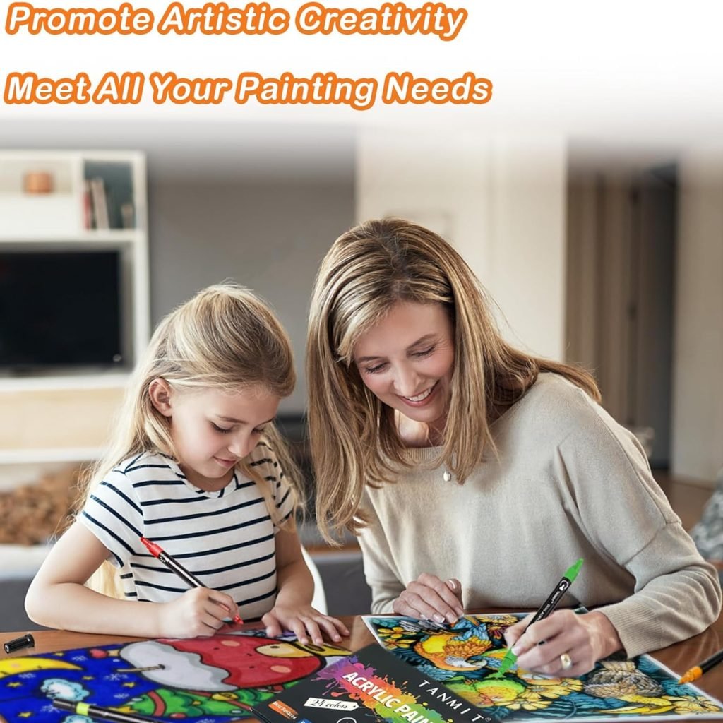 Acrylic Paint Pens Markers, 24 Colors Dual Tip Acrylic Paint Pens for Rock Painting, Wood, Canvas, Stone, Glass, Ceramic Surfaces, DIY Crafts Making Art Supplies (Round Tip and Fine Tip) Acrylic Paint Pens Markers, 24 Colors Dual Tip Acrylic Paint Pens for Rock Painting, Wood, Canvas, Stone, Glass, Ceramic Surfaces, DIY Crafts Making Art Supplies (Round Tip and Fine Tip)