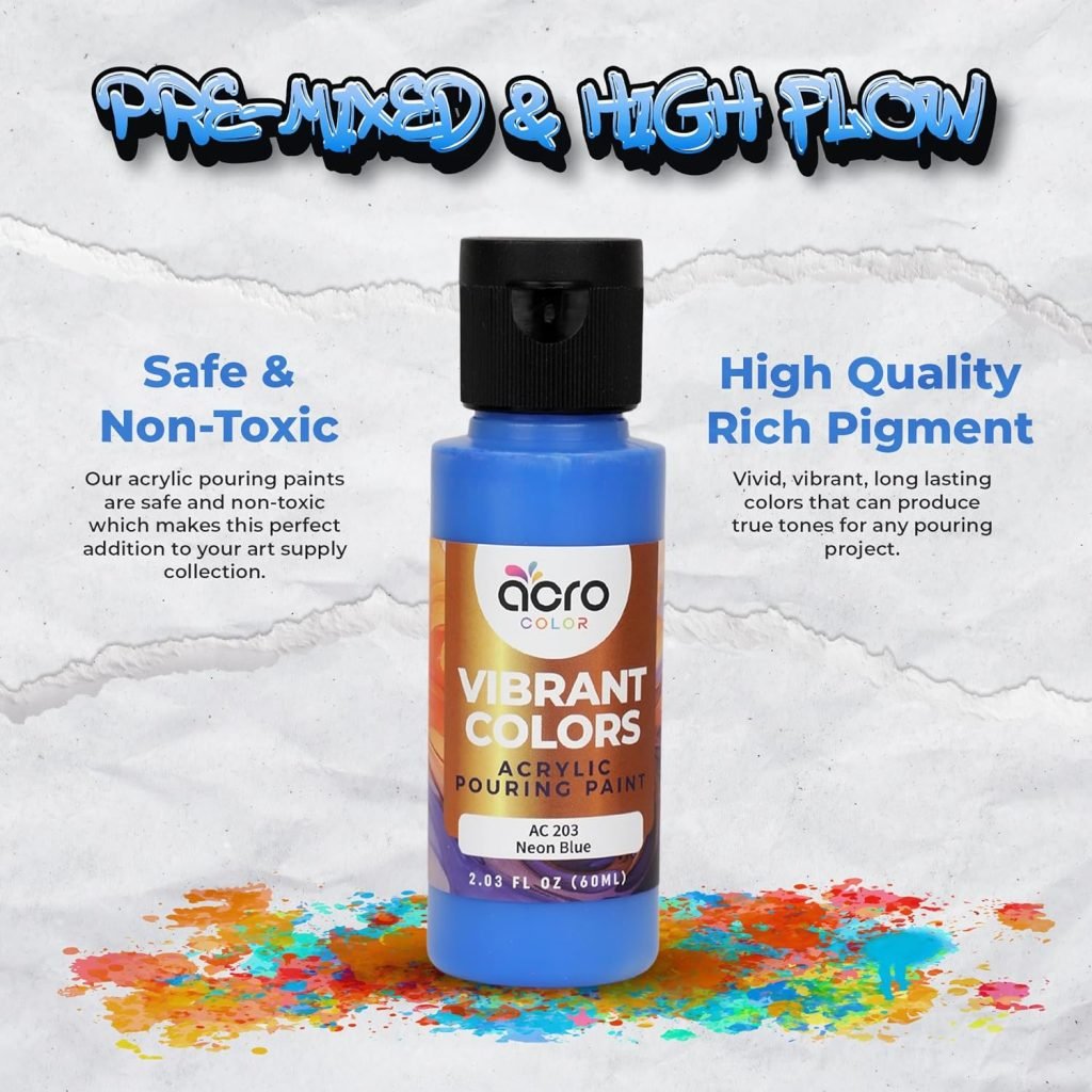 Acrylic Pouring Paint Set - 30 Basic, Neon, Metallic, and Pastel Colors - Easy To Use Ready To Pour Acrylic Paint for Canvas, Paper, Wood, and More - 2 Ounce Bottles Acrylic Pouring Paint Set - 30 Basic, Neon, Metallic, and Pastel Colors - Easy To Use Ready To Pour Acrylic Paint for Canvas, Paper, Wood, and More - 2 Ounce Bottles