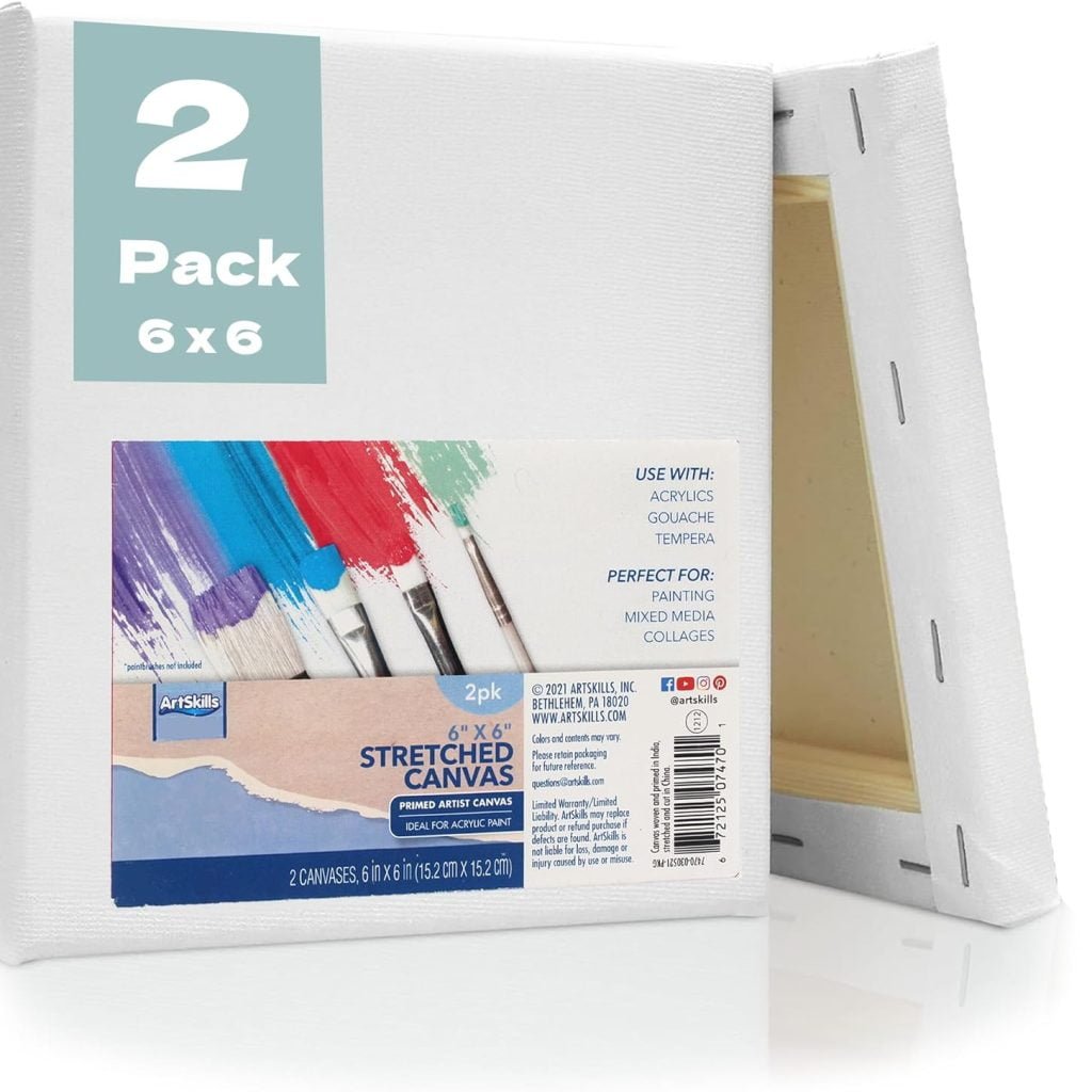ArtSkills Stretched Canvases for Painting, 11x14 Canvas Painting Supplies for Artists, Blank Canvas Pack, 2-Pack