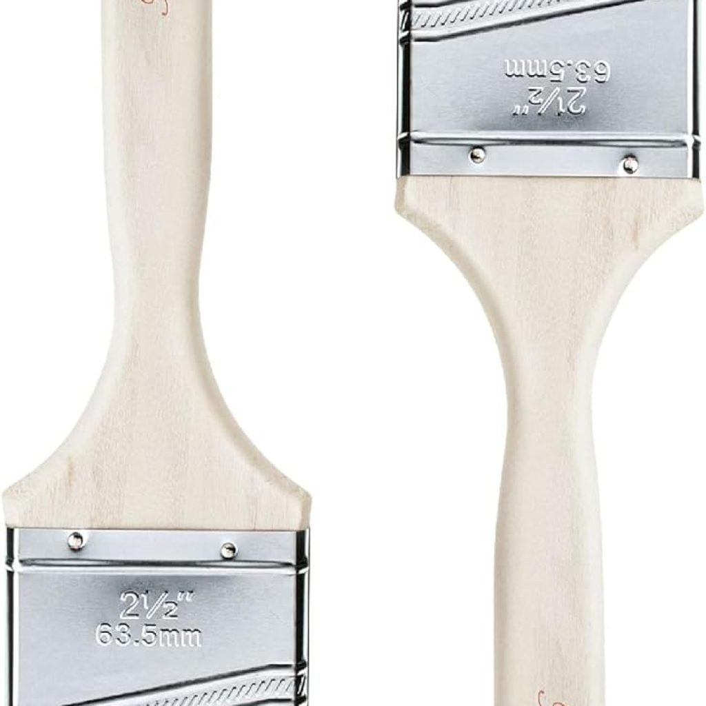 Bates- Paint Brushes, 6 Pack, Treated Wood Handle, Paint Brushes for Walls, Stain Brush, Wall Paint Brushes, Paint Brush, Furniture Paint Brush, Paint Brushes for Painting Walls, Painting Brush