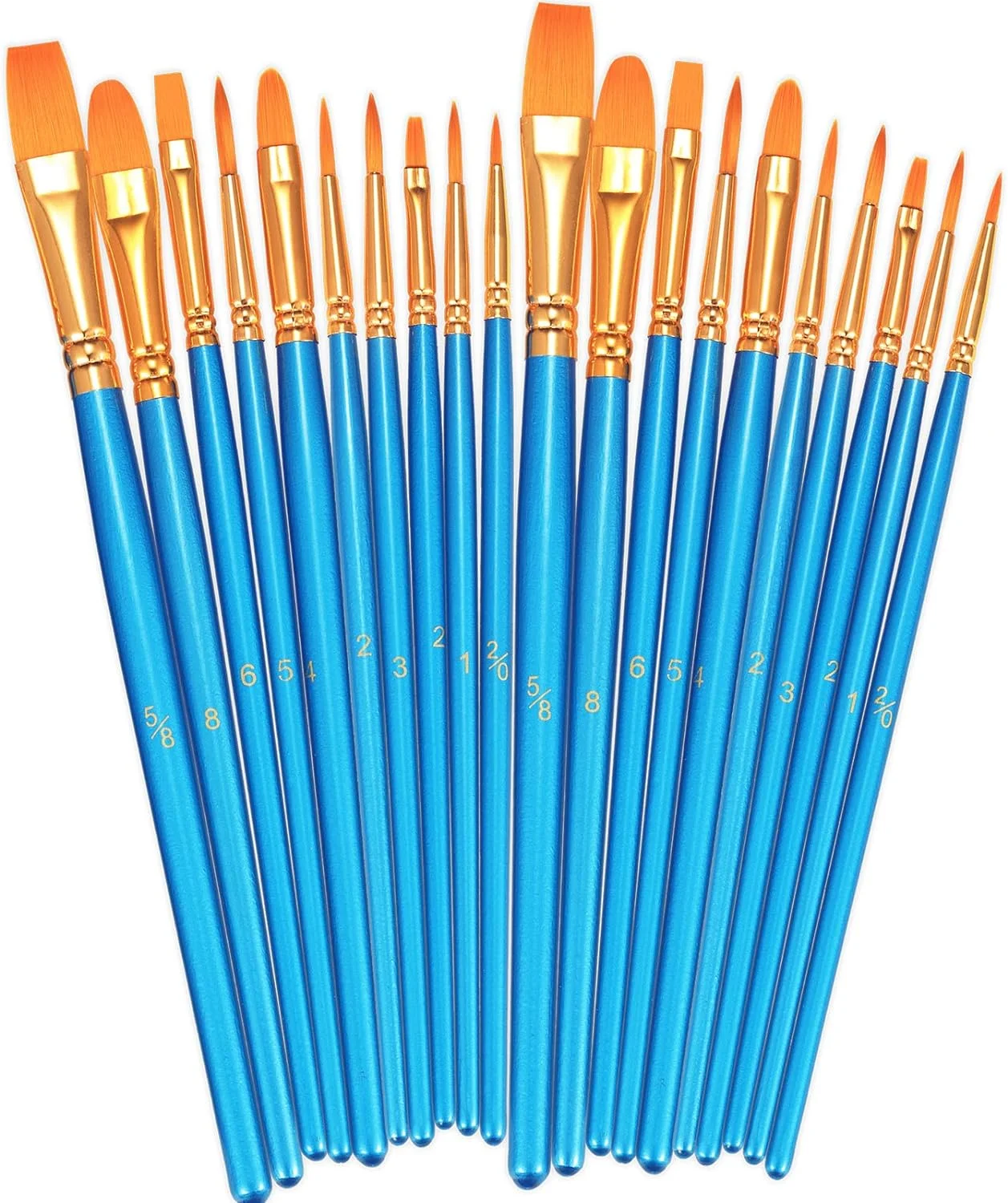 bosobo paint brushes set 2 pack 20 pcs round pointed tip paintbrushes nylon hair artist acrylic paint brushes for acryli 4