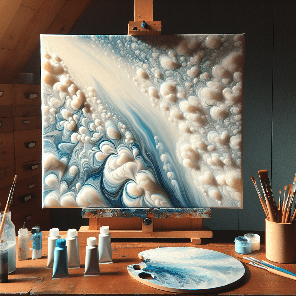 Cloud Effect Acrylic Paint Pouring