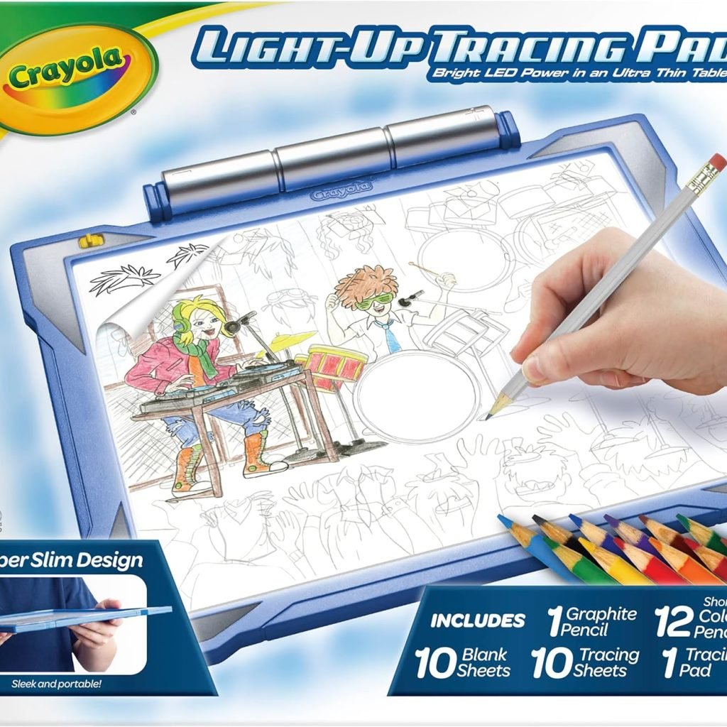 Crayola Light Up Tracing Pad - Blue, Tracing Light Box for Kids, Drawing Pad, Kids Toys, Gifts for Boys Girls, Ages 6, 7, 8