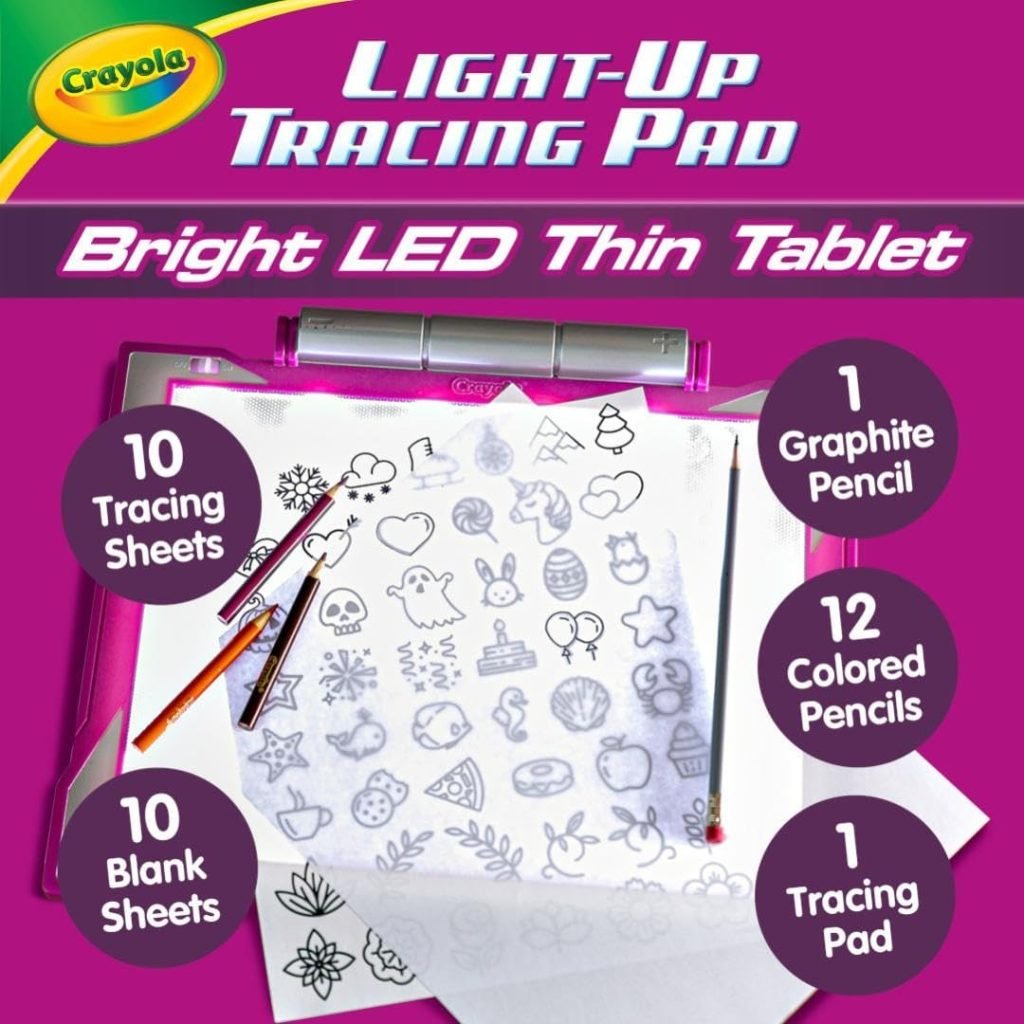 Crayola Light Up Tracing Pad - Pink, Drawing Pads for Kids, Kids Toys, Light Box, Birthday Easter Gifts for Girls Boys, 6+ [Amazon Exclusive]