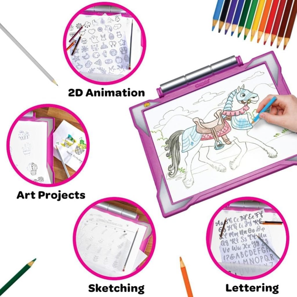 Crayola Light Up Tracing Pad - Pink, Drawing Pads for Kids, Kids Toys, Light Box, Birthday Easter Gifts for Girls Boys, 6+ [Amazon Exclusive]
