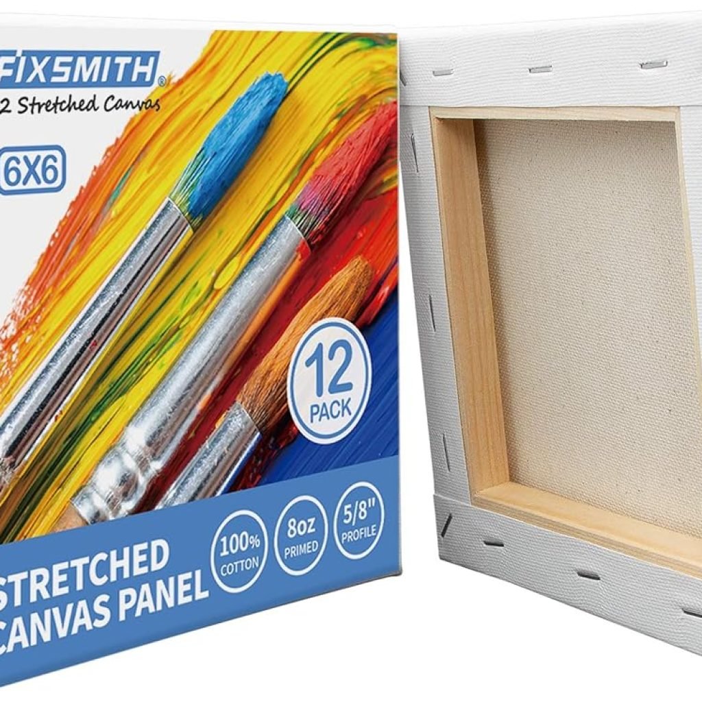 FIXSMITH Stretched White Blank Canvas - 11x14 Inch, 8 Pack, Primed,100% Cotton,5/8 Inch Profile of Super Value Pack for Acrylics,Oils Other Painting Media FIXSMITH Stretched White Blank Canvas - 11x14 Inch, 8 Pack, Primed,100% Cotton,5/8 Inch Profile of Super Value Pack for Acrylics,Oils Other Painting Media