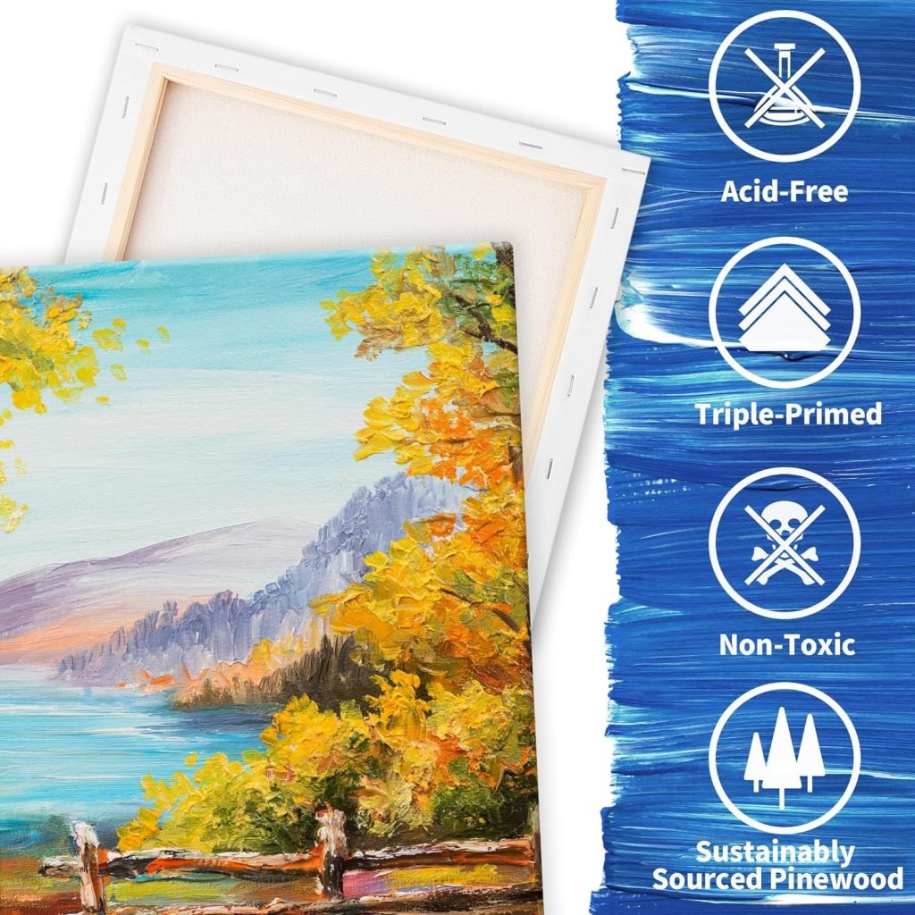 FIXSMITH Stretched White Blank Canvas - 11x14 Inch, 8 Pack, Primed,100% Cotton,5/8 Inch Profile of Super Value Pack for Acrylics,Oils Other Painting Media FIXSMITH Stretched White Blank Canvas - 11x14 Inch, 8 Pack, Primed,100% Cotton,5/8 Inch Profile of Super Value Pack for Acrylics,Oils Other Painting Media