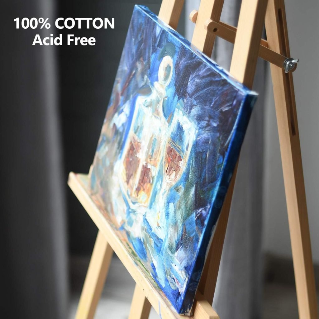 GOTIDEAL Stretched Canvas, Multi Pack 4x4, 5x7, 8x10,9x12, 11x14 Set of 10, Primed White - 100% Cotton Artist Canvas Boards for Painting, Acrylic Pouring, Oil Paint Dry Wet Art Media GOTIDEAL Stretched Canvas, Multi Pack 4x4, 5x7, 8x10,9x12, 11x14 Set of 10, Primed White - 100% Cotton Artist Canvas Boards for Painting, Acrylic Pouring, Oil Paint Dry Wet Art Media