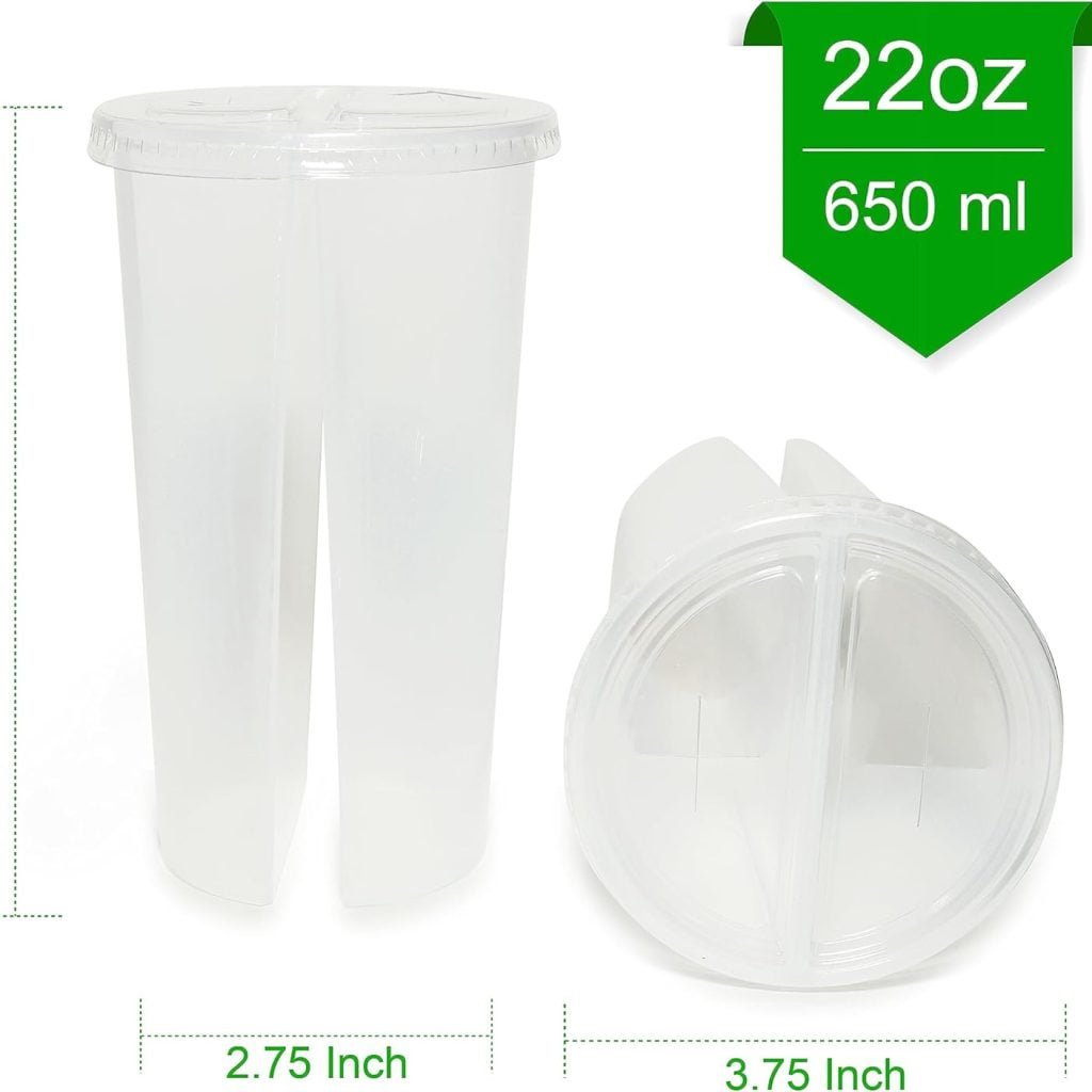 iStack 2 in 1 Cup with Compartment - Enjoy Two Drinks In 1 Cup with this Dual Tumbler - 22 oz Double Sided Cup 12 pack