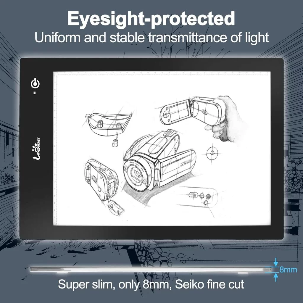 LitEnergy A4 LED Copy Board Light Tracing Box, Ultra-Thin Adjustable USB Power Artcraft LED Trace Light Pad for Tattoo Transferring, Drawing, Streaming, Sketching, Animation, Stenciling