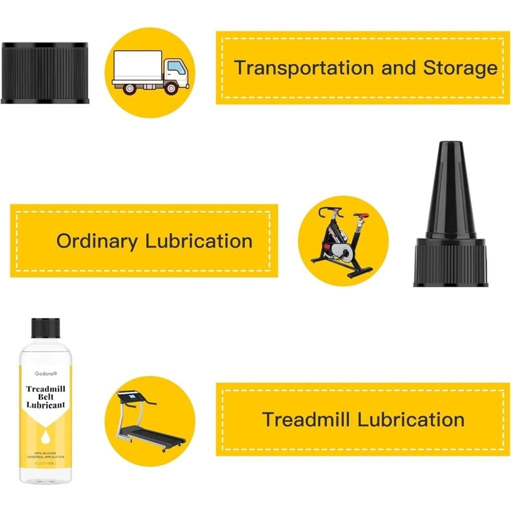 Premium 100% Silicone Treadmill Lubricant/Treadmill Lube, 4 Ounces Silicone Oil for Treadmill Belt Lubrication, Easy to Apply Treadmill Belt Lubricant Oil, Suitable for for Most Treadmill Brands