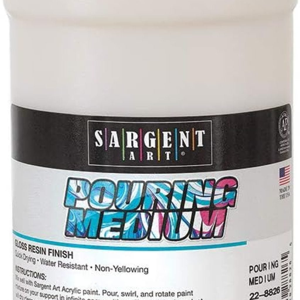 Sargent Art Pouring Acrylic Medium 32 oz, Pouring Medium, Gloss Resin Finish, Quick Drying, Water Resistant, Non Yellowing, Random color