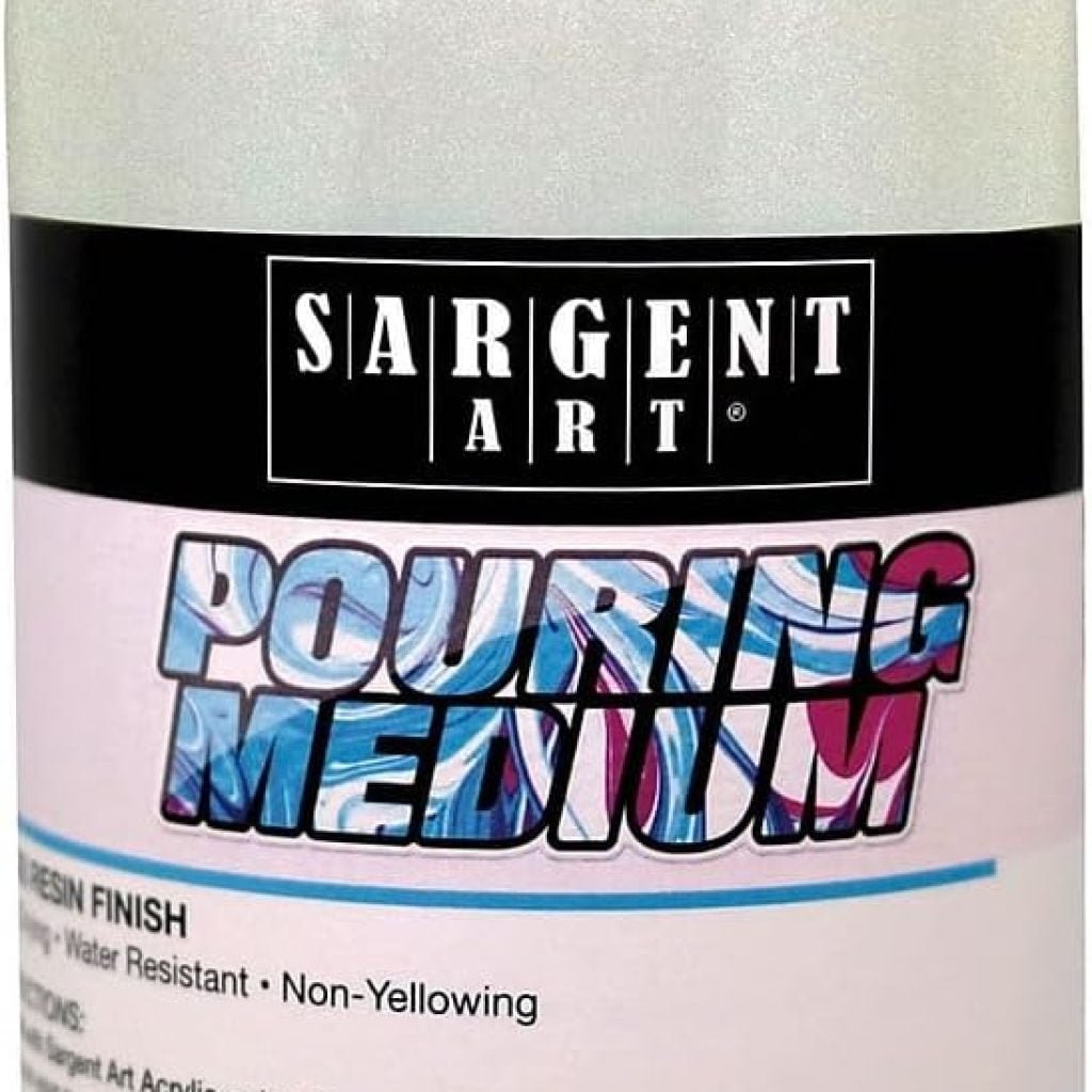 Sargent Art Pouring Acrylic Medium 32 oz, Pouring Medium, Gloss Resin Finish, Quick Drying, Water Resistant, Non Yellowing, Random color