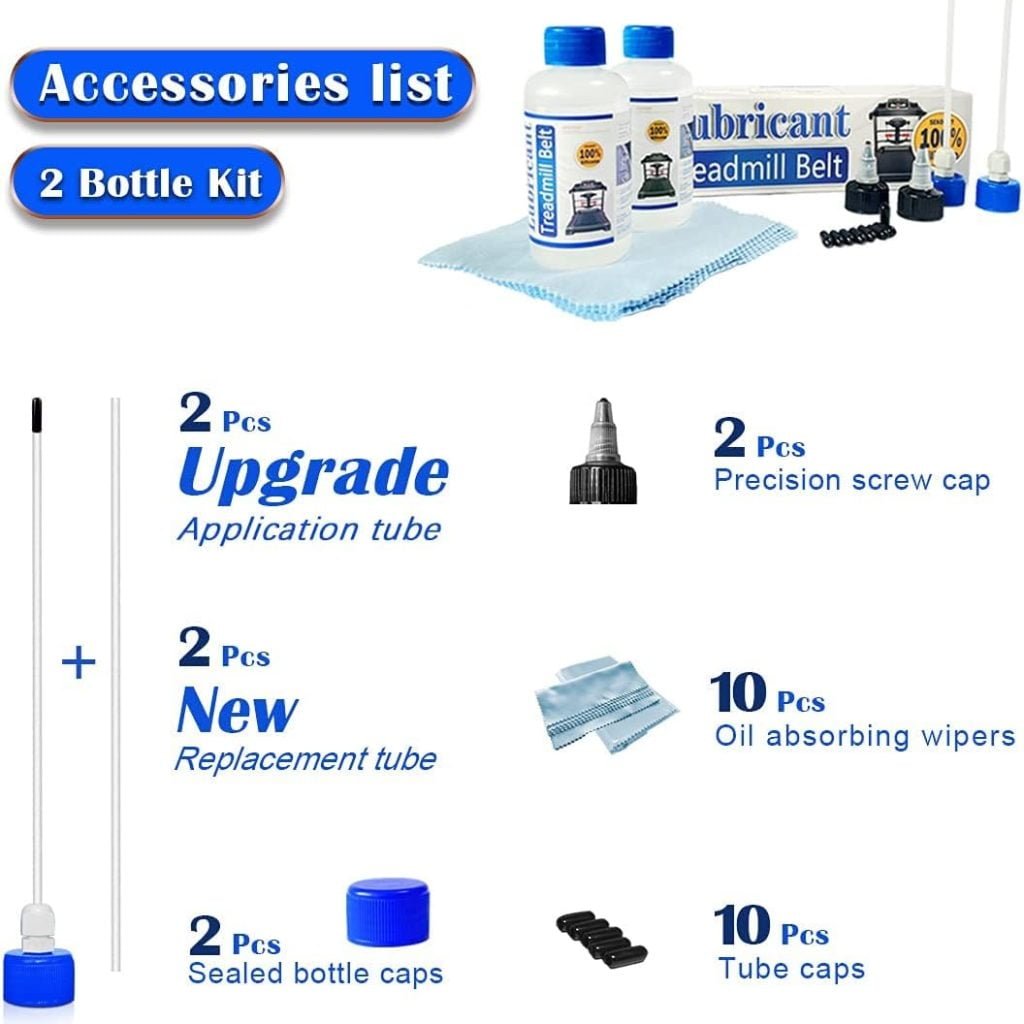 Silicone Treadmill Belt Lubricants/Lubes | 4.2 Ounce, High Temperature Resistant and Stable Lubricant,with Hard Application Tubes and Precision Screw Caps for Easy Use