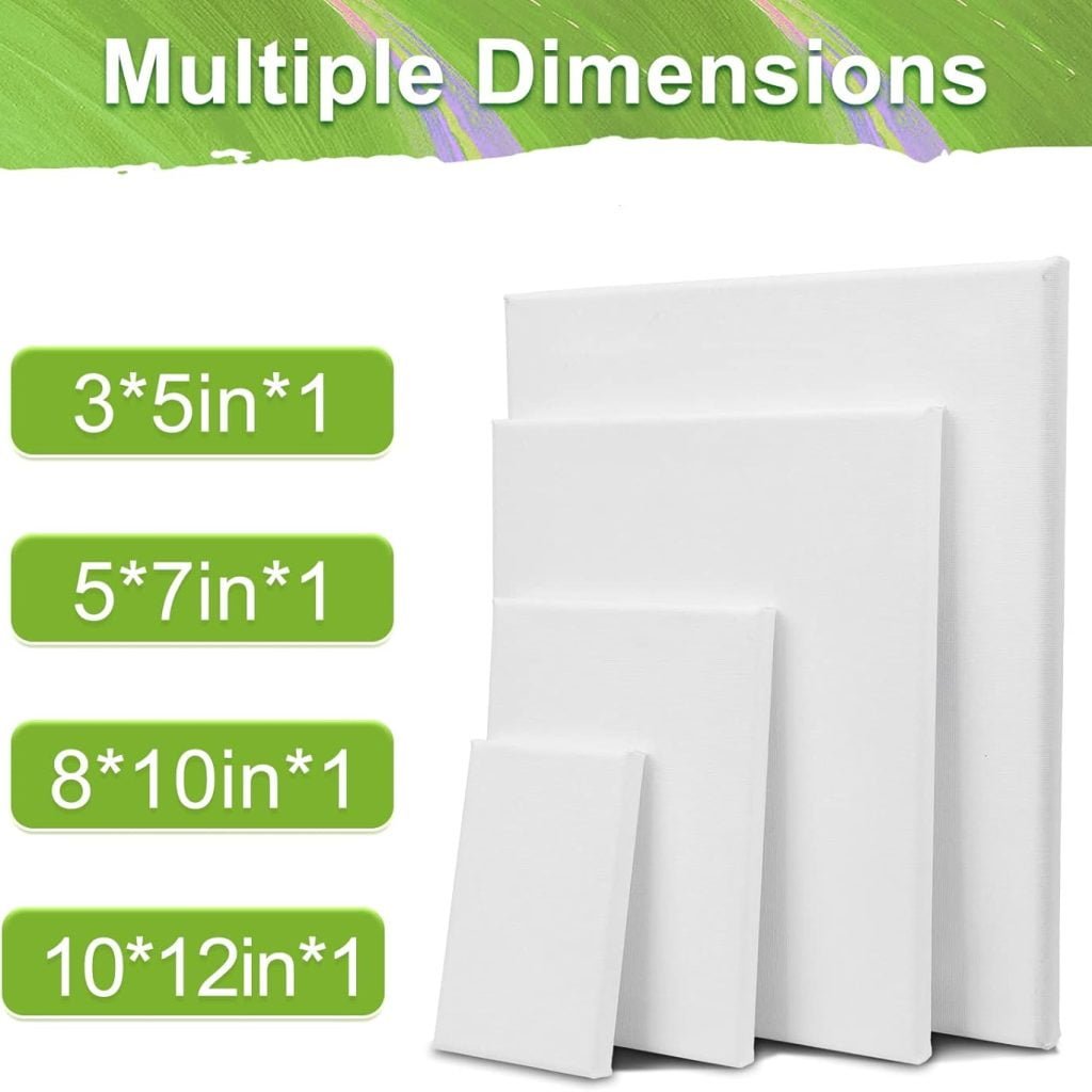 Stretched Canvases for Painting, 8PCS Multi Pack Canvas 3×5”, 5×7”, 8×10”, 10×12”(2 of Each), Acid-Free Wood Frame Blank Canvas, Art Canvas Pre Primed for Acrylic, Oil Painting, Tempera Paintings. Stretched Canvases for Painting, 8PCS Multi Pack Canvas 3×5”, 5×7”, 8×10”, 10×12”(2 of Each), Acid-Free Wood Frame Blank Canvas, Art Canvas Pre Primed for Acrylic, Oil Painting, Tempera Paintings.