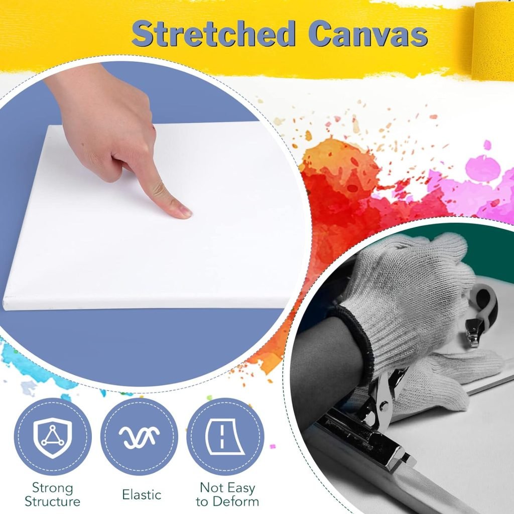 Stretched Canvases for Painting, 8PCS Multi Pack Canvas 3×5”, 5×7”, 8×10”, 10×12”(2 of Each), Acid-Free Wood Frame Blank Canvas, Art Canvas Pre Primed for Acrylic, Oil Painting, Tempera Paintings. Stretched Canvases for Painting, 8PCS Multi Pack Canvas 3×5”, 5×7”, 8×10”, 10×12”(2 of Each), Acid-Free Wood Frame Blank Canvas, Art Canvas Pre Primed for Acrylic, Oil Painting, Tempera Paintings.
