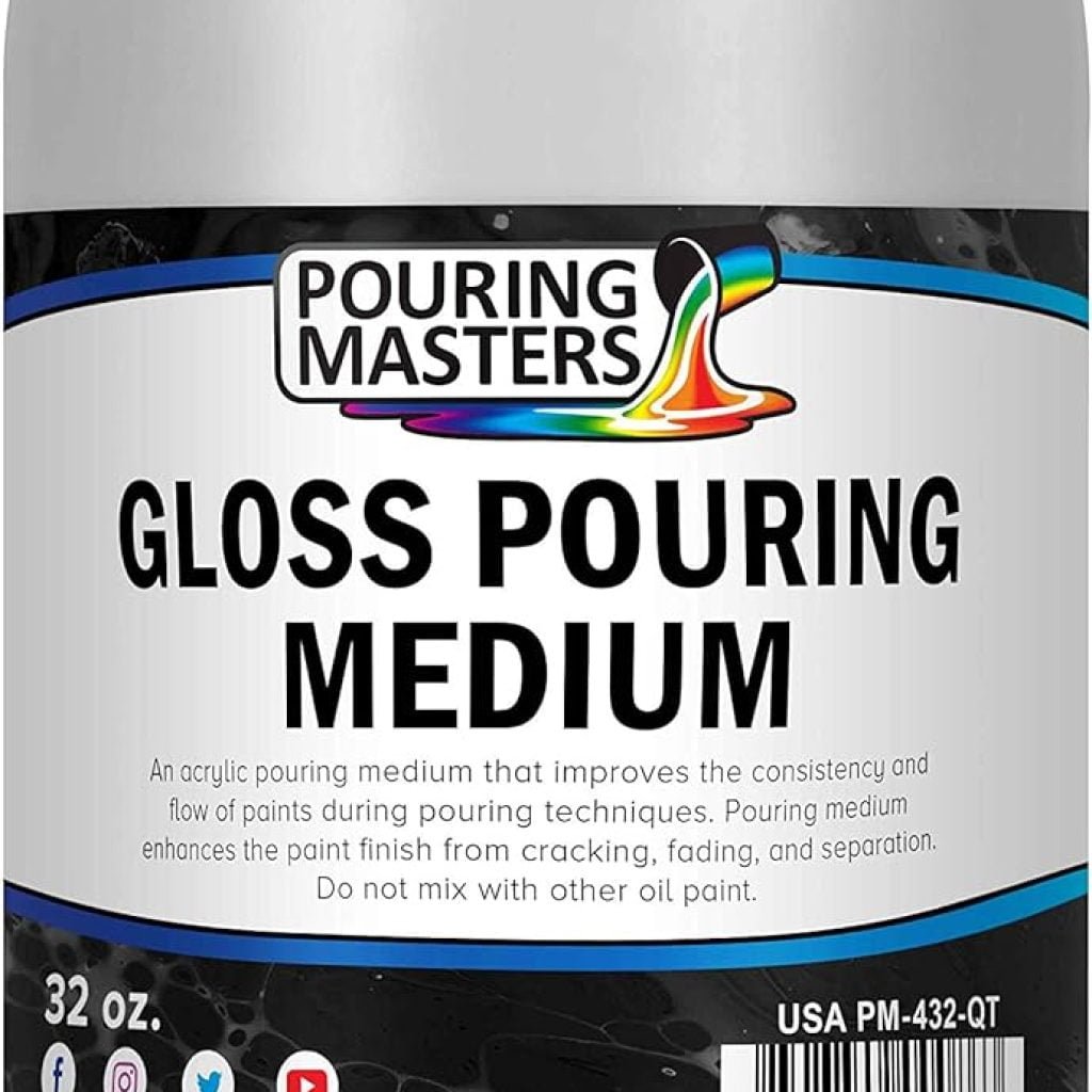 U.S. Art Supply Professional Gloss Pouring Effects Medium, 32 oz. (Quart) Bottle - Improves Flow Consistency, Artist Techniques to Create Cell Effects, Mix with Art Acrylic Paint, Adjusts Viscosity