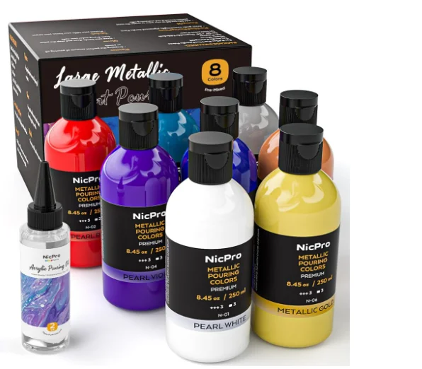 Nicpro Metallic Acrylic Pour Paint Kit Review