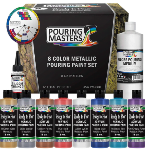U.S. Art Supply Pouring Masters Metallic Paint Review