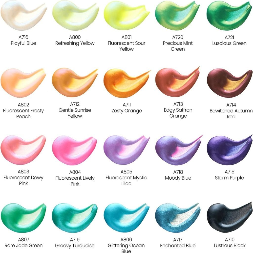 Arteza Iridescent Pouring Acrylic Paint, Set of 4, Mystic Tones, 4 fl oz Bottles, High-Flow Pouring Paint, Art Supplies for Canvas, Glass, Wood, Ceramics, Tile, and Stone