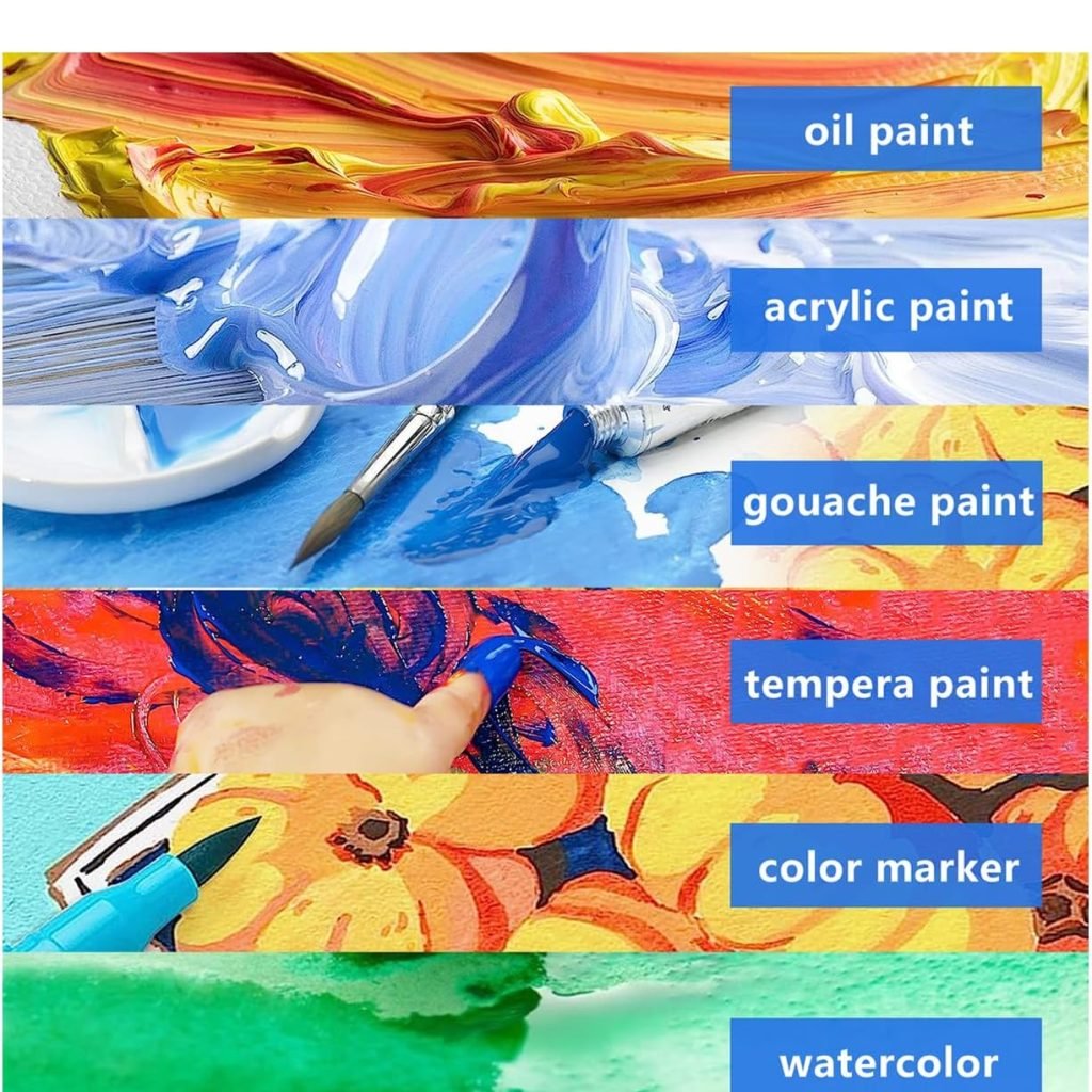 Canvases for Painting 48 Pack, 8x10 inch Blank Painting Canvas Boards for Painting Supplies, Primed Acid-Free 100% Cotton Canvas Panels for Acrylic Oil Tempera Watercolor Paints, Art Supplies