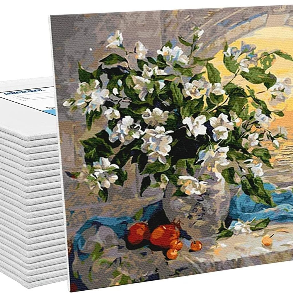 FIXSMITH Canvas Boards for Painting 5x7 Inch, Super Value 24 Pack Mini Canvases, White Blank Canvas Panels, 100% Cotton Primed, Painting Art Supplies