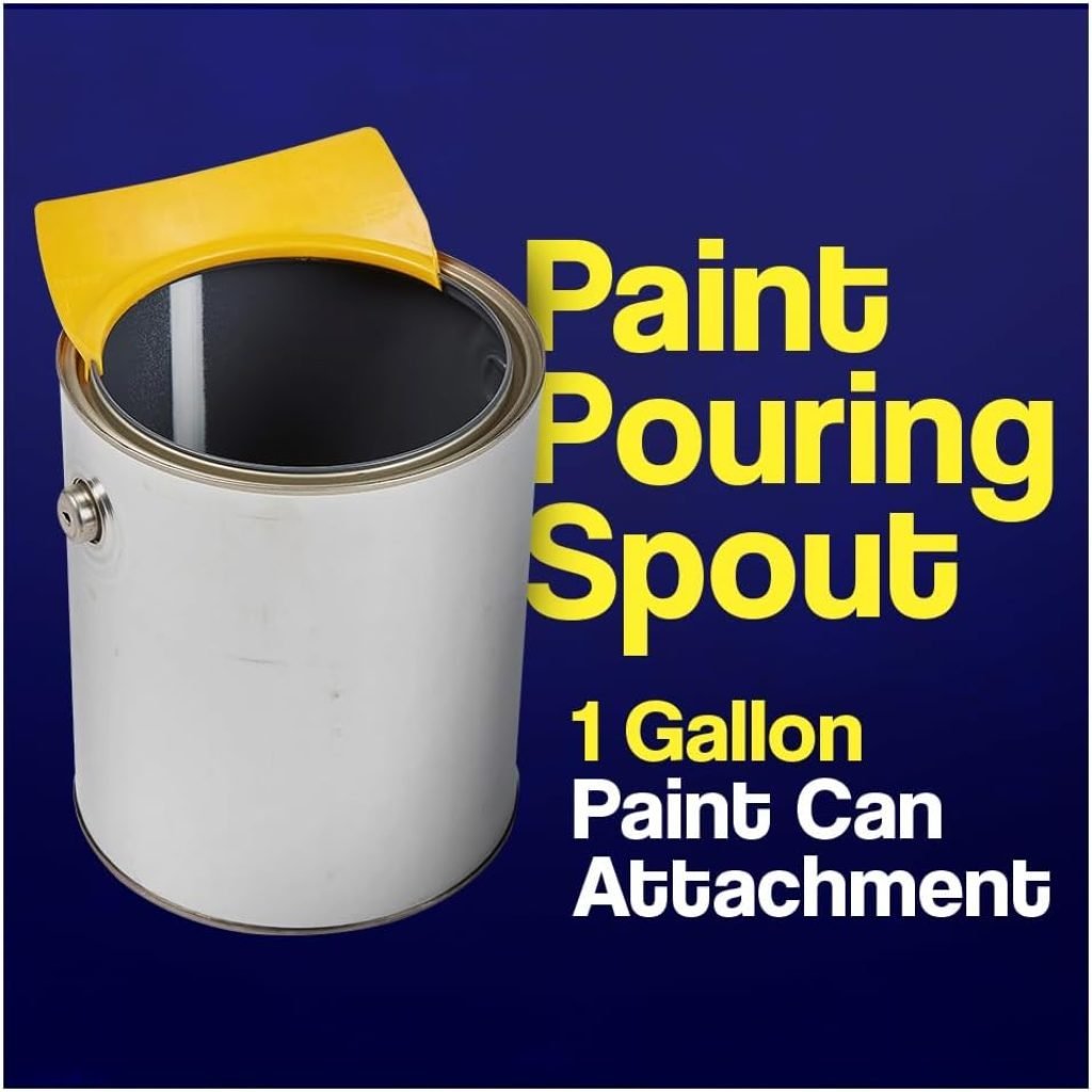 FoamPRO 61-5 Paint Can Spout, 5 Pack | One Size Fits All Pint, Quart Gallon Painting Cans | All In One Pouring Accessory, Paint Brush Holder Wiper | Paint Bucket Attachment With Yellow Mixing Tips