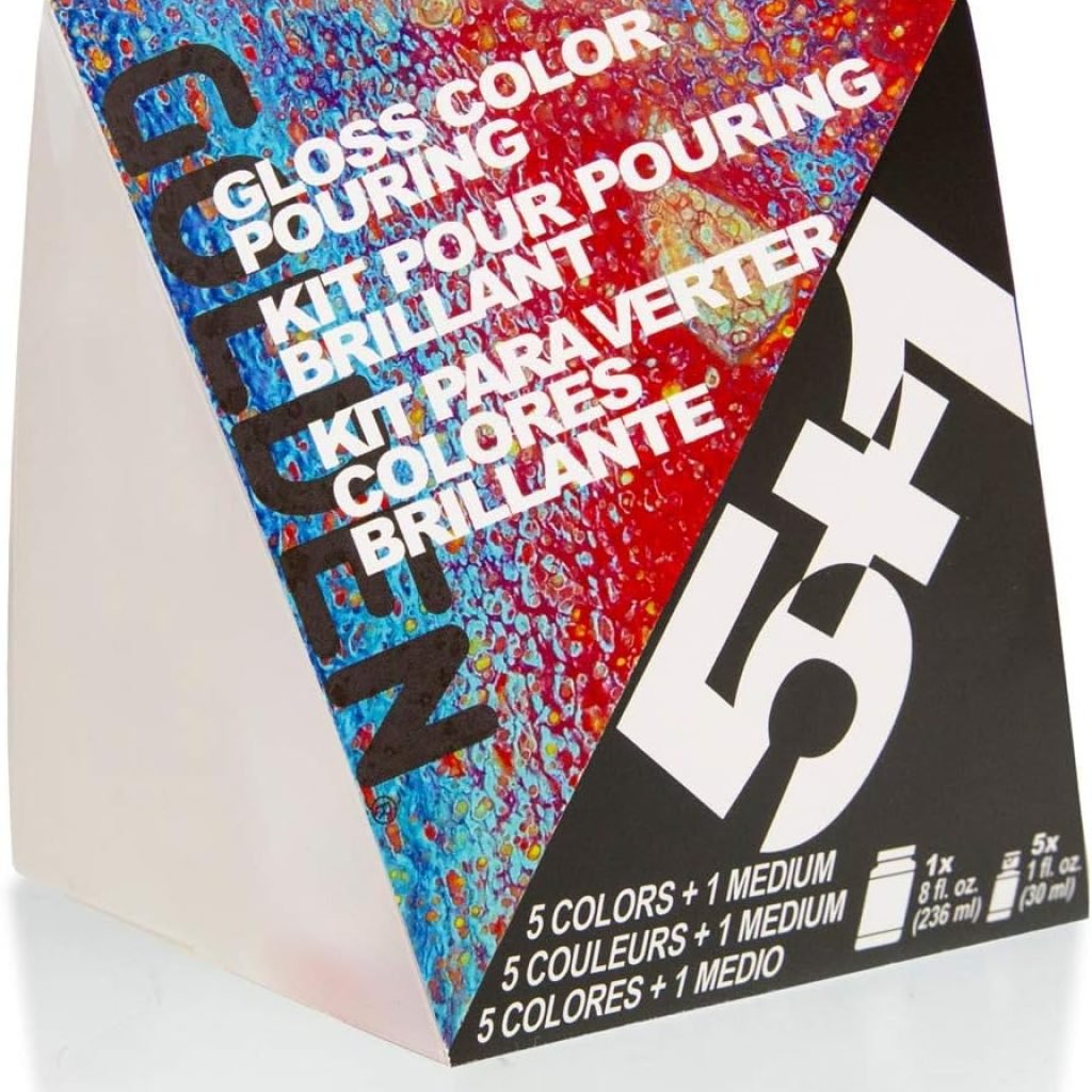 Golden Color Pouring Set, 5 Fluid Acrylic Colors and 1 Gloss Pouring Medium (972-0)