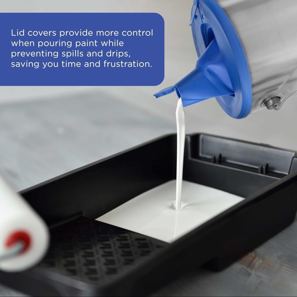 Master Elite Paint Can Lid Cover and Pouring Spout for 1-Gallon Containers, 2 Pack - Secure Seal with Built-in Spout to Pour Paint Easy, Prevents Messes, Spills, Drips, Splatter - Paint Storage Lid