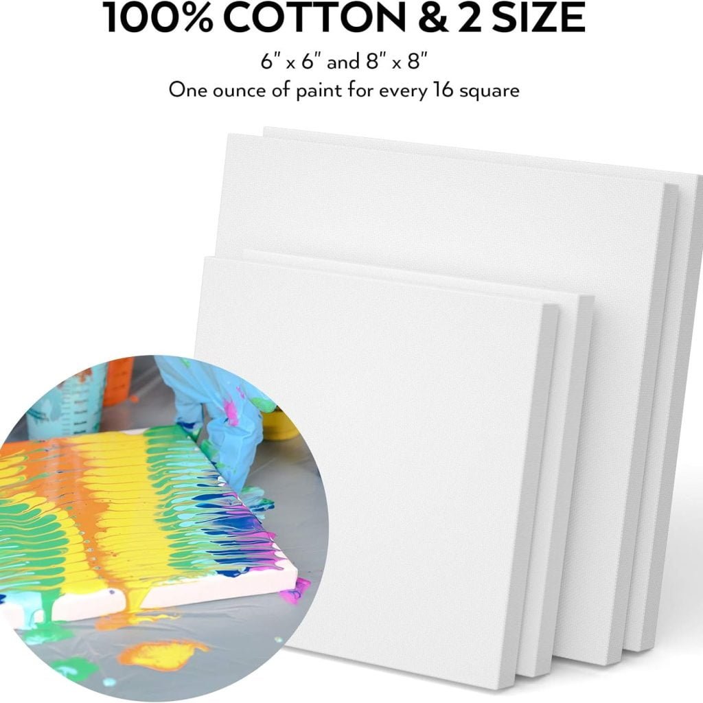 Nicpro Large Volume Acrylic Pouring Kit, Art Starter Supplies with 8 Colors 8.45 oz Acrylic Paints, Pouring Medium, Silicone Oil, Canvases, Cups, Sticks, Tools Gloves, Strainers for Flow DIY Painting