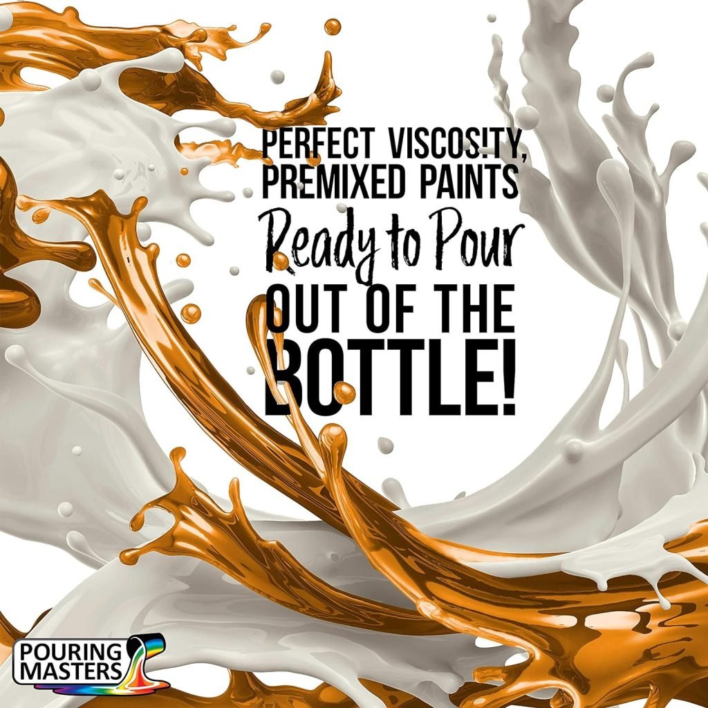 Pouring Masters 84-Color Ready to Pour Acrylic Pouring Paint Set with Silicone Oil Gloss Medium - Premium Pre-Mixed High Flow 2-Ounce Bottles - All Metallic and Solids Colors for Canvas, Wood