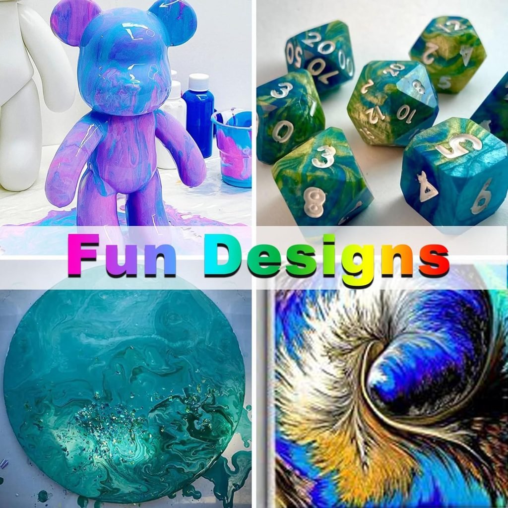 Silicone Pour Split Cups, Funstorm 4Pcs Reusable Resin Mixing Cups with 2-5Channels, Sectioned for Multicolor Pours with Resin, Paint, and More, Fluid Art for Resin Crafts