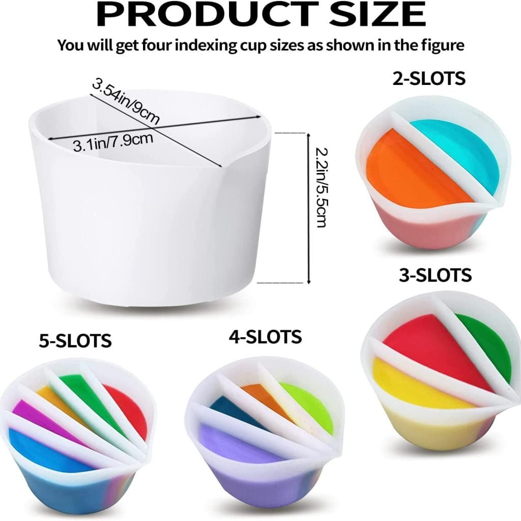 Sxlaonanhai 4 Pcs Split Cups for Paint Pouring with 2-5 Channels Resin molds Silicone Resin Mixing Cups Pour Painting Supplies Acrylic Paint Pouring DIY Making Drawing Accessories