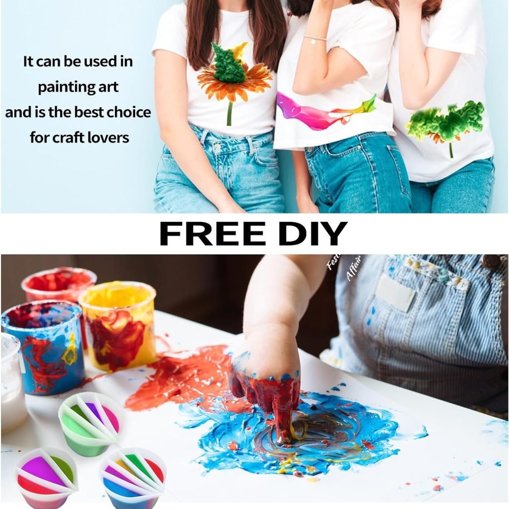 Sxlaonanhai 4 Pcs Split Cups for Paint Pouring with 2-5 Channels Resin molds Silicone Resin Mixing Cups Pour Painting Supplies Acrylic Paint Pouring DIY Making Drawing Accessories