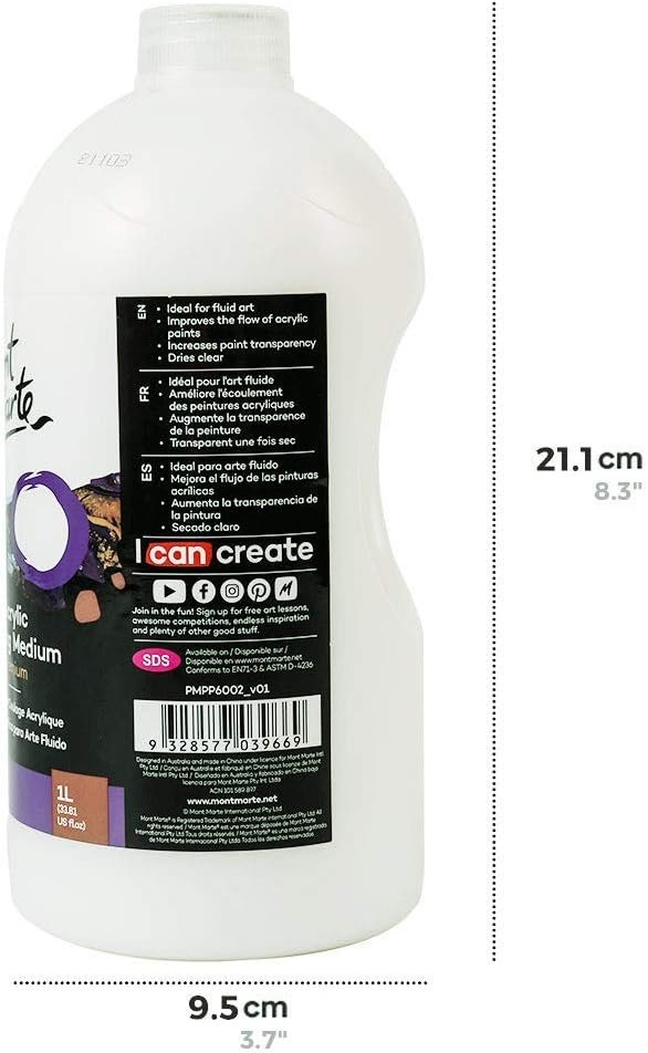 Mont Marte Premium Acrylic Pouring Medium 33.8oz (1L)