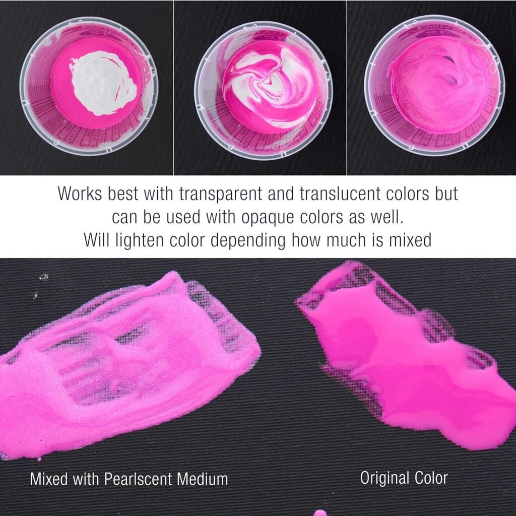Pouring Masters Professional Acrylic Pearlescent Mixing Effects Medium, 32 oz. (Quart) - Create Pearl Iridescent Metallic Effects, Improve Flow Consistency, Artist Techniques, Mix Art Acrylic Paint